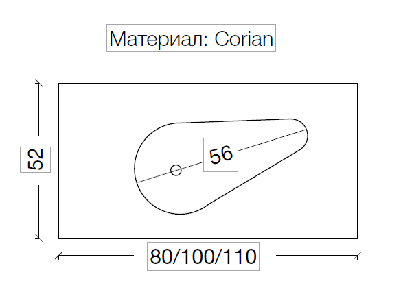 Столешница Corian Drop 101cm