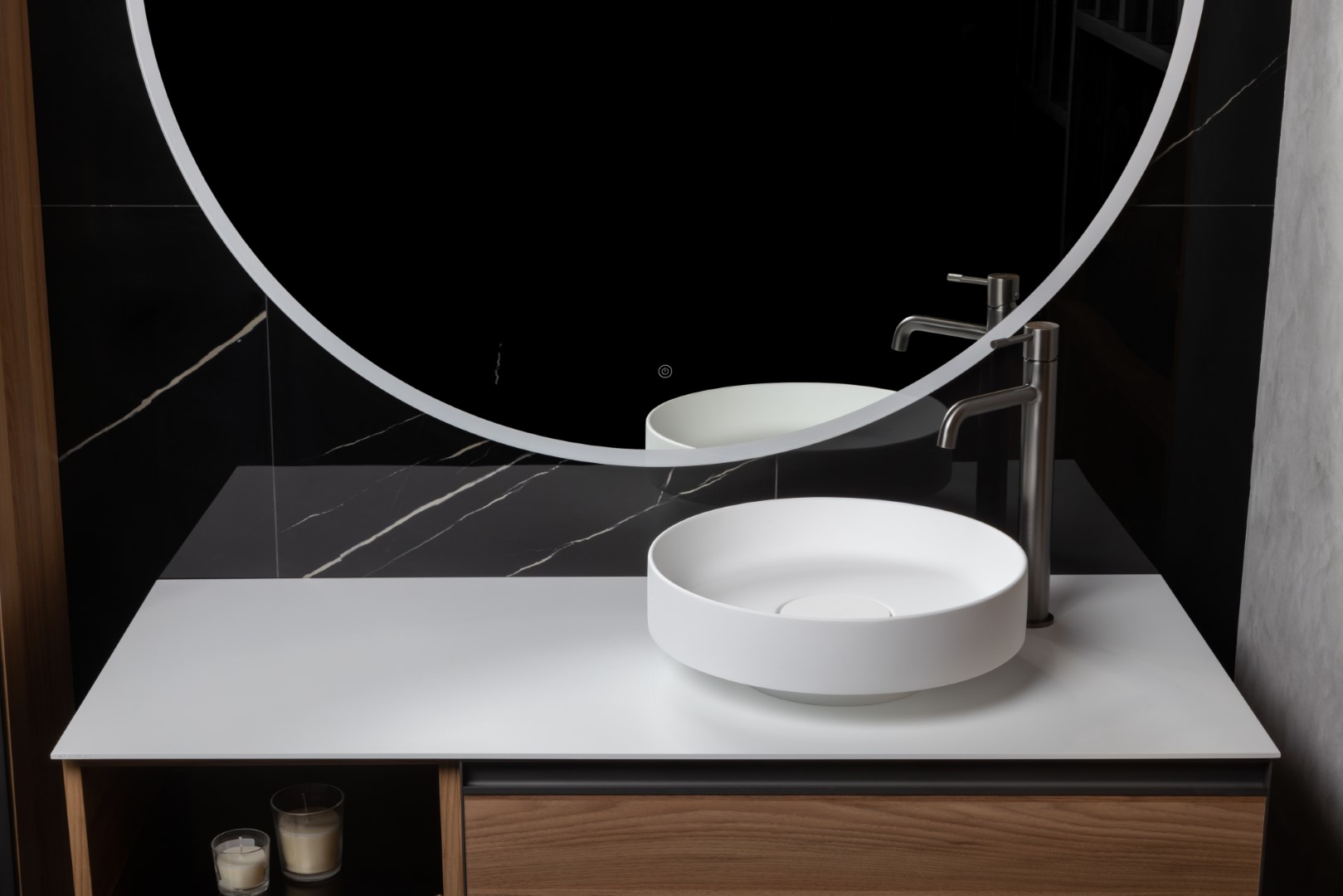 Раковина накладная SOLE Corian 400*130 Matt White