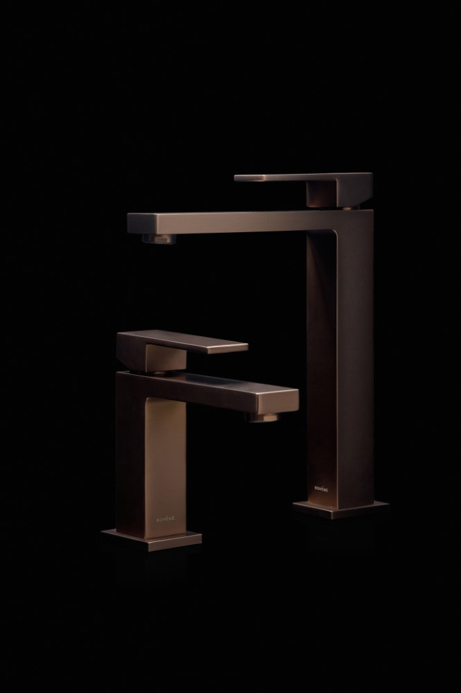 Cмеситель для умывальника Qubic Brushed Bronze