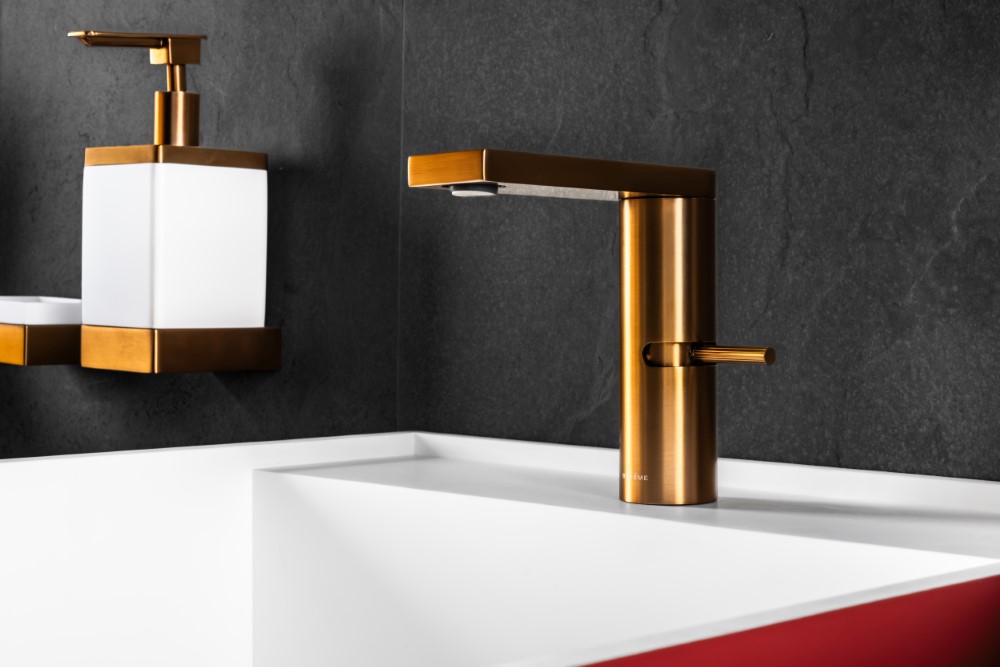 Смеситель для раковины прогрессивный Stella Copper Brushed