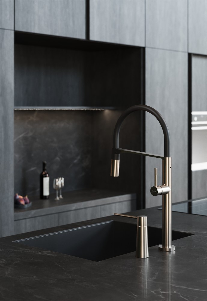 Диспенсер для кухни встраиваемый BRUSHED BRONZE