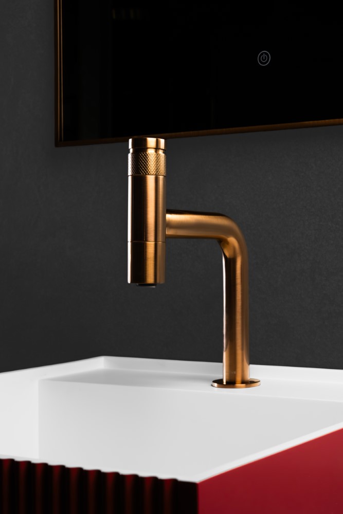 Смеситель автоматический для раковины SOLO TECH Copper Brushed