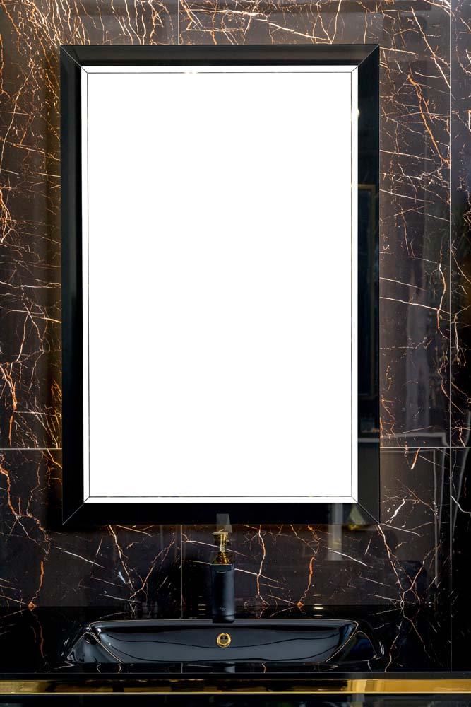 Зеркало Dolce Глянцевый черный 105x70см