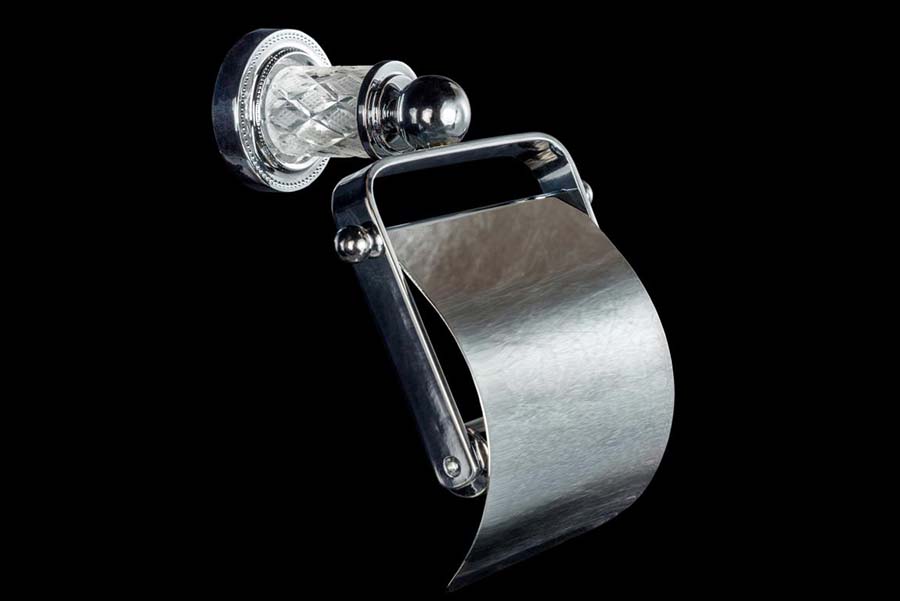 Держатель для туалетной бумаги с крышкой MURANO CRYSTAL_Комплект