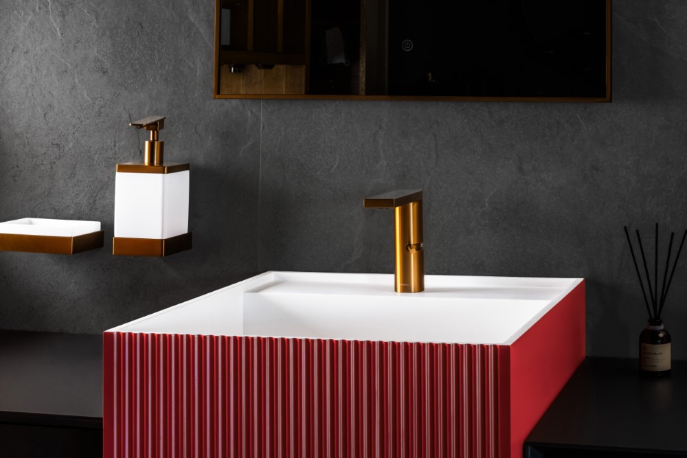 Смеситель для раковины прогрессивный Stella Copper Brushed