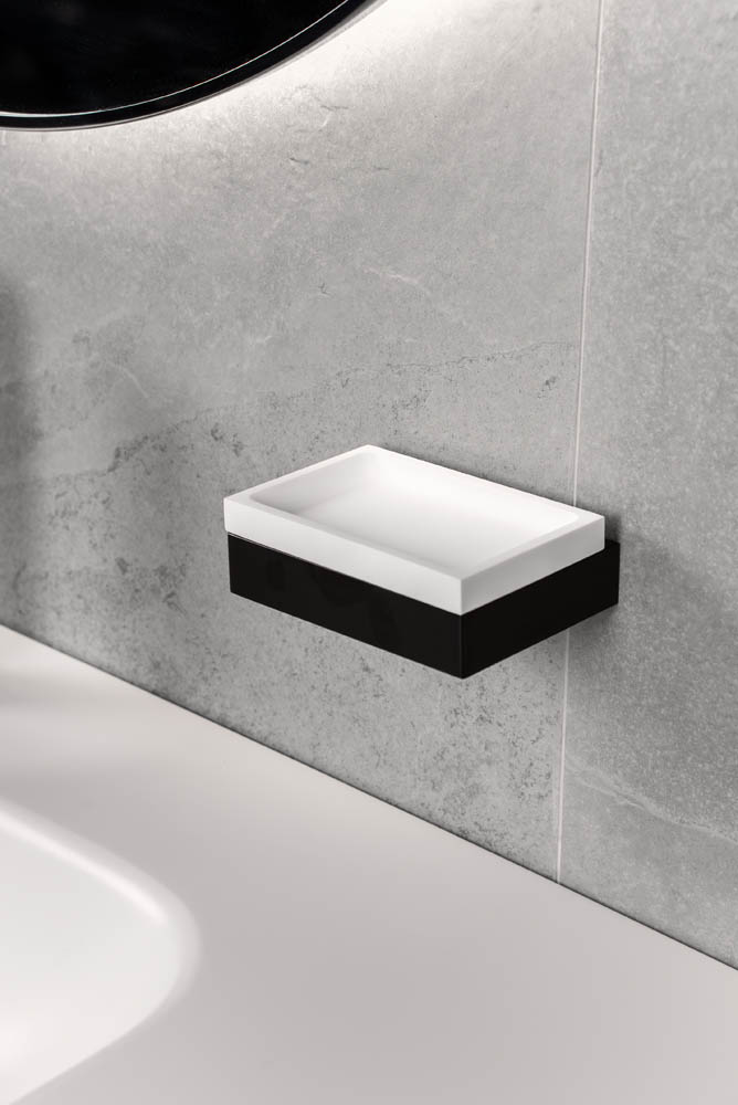 Мыльница настенная Qubic Matt Black